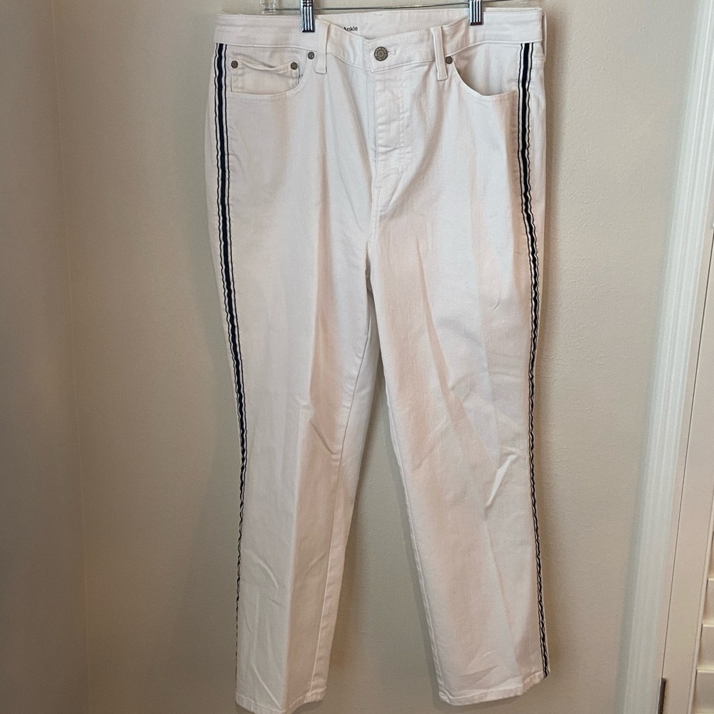 Talbots Flawless High-Waist Straight Ankle Jeans White Size 14